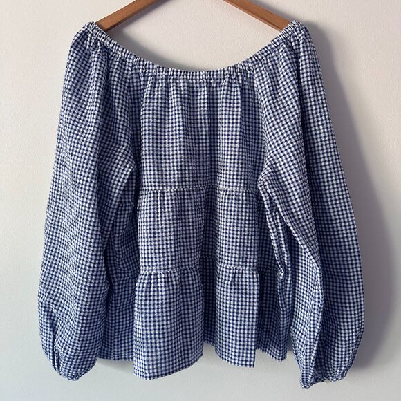 NWOT – Old Navy Tiered Seersucker Long-Sleeve Swing Top Large Tall - Picture 3 of 8